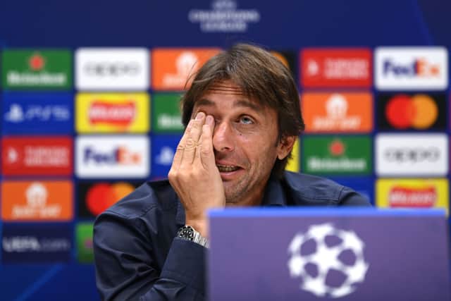 Antonio Conte, Manager of Tottenham Hotspur speaks during a Tottenham Hotspur Press Conference at Tottenham Hotspur Photo by Justin Setterfield/Getty Images)