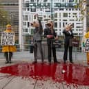 Performers from Ocean Rebellion outside Defra offices. Credit: Ocean Rebellion