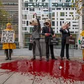 Performers from Ocean Rebellion outside Defra offices. Credit: Ocean Rebellion