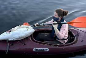  Swan rescuers in London kayaked into a pond to recover more than two dozen dead swans and birds 