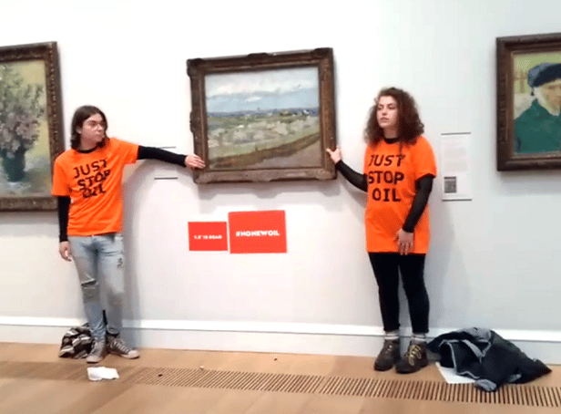 <p>Two protestors have been found guilty of criminal damage after their protest in the Courtald Gallery earlier this year</p>