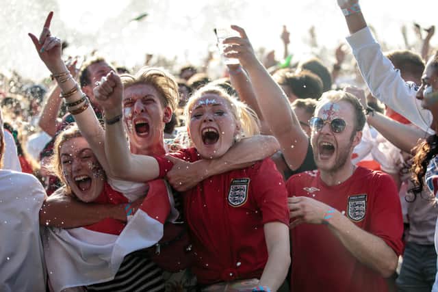 English fans cheering on their team