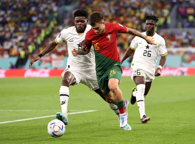 Thomas Partey of Arsenal playing for Ghana v Portugal at the World Cup. 