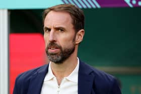 Gareth Southgate, Head Coach of England, is seen prior to the FIFA World Cup Qatar 2022 Group B match between England and IR Iran  (Photo by Clive Brunskill/Getty Images)