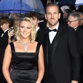 Katie Goodland and Harry Kane attend the "No Time To Die" World Premiere at Royal Albert Hall on September 28, 2021 in London, England. (Photo by Gareth Cattermole/Getty Images)