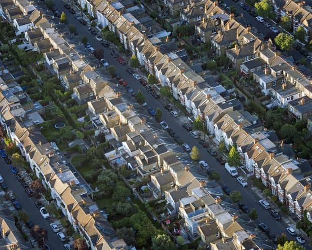  An aerial view of terraced houses in south west London (image: PA)