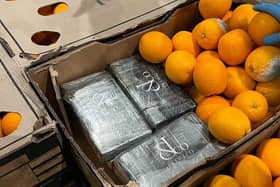 Drugs found within the container of oranges. Photo: South West Regional Organised Cr SWNS