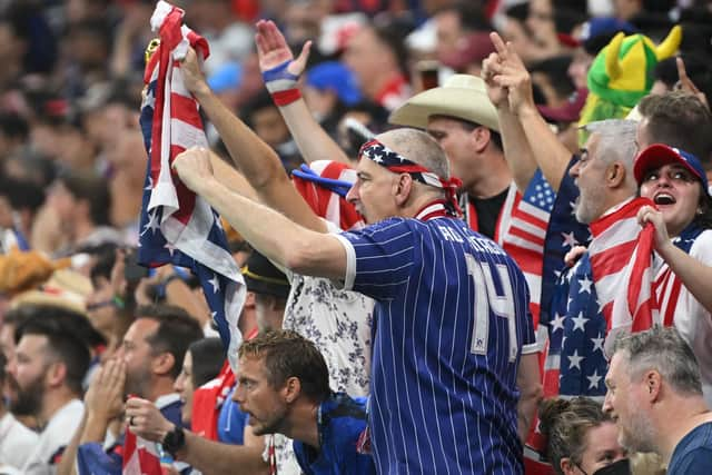 USA fans during the draw with England.