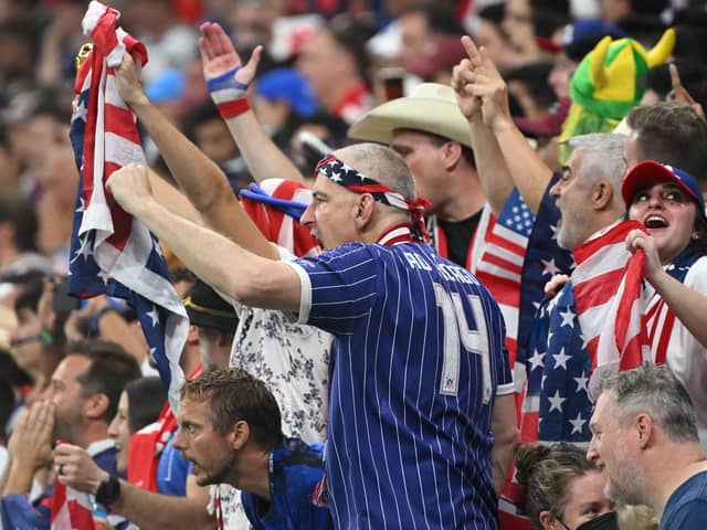 USA fans during the draw with England.