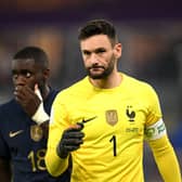 Hugo Lloris of France is seen during the FIFA World Cup Qatar 2022 Group D match between France and Denmark at Stadium 974 (Photo by Clive Mason/Getty Images)