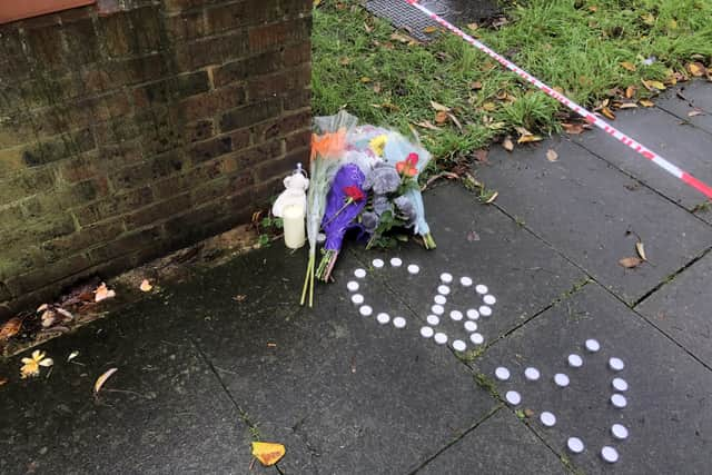 Tributes left to the teenagers. Photo: SWNS