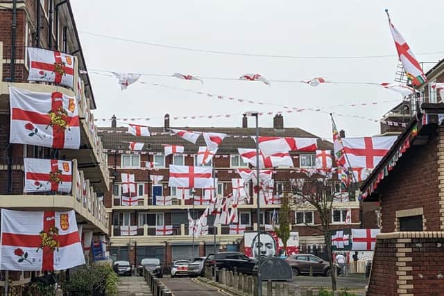 Kirby estate in Bermondsey has been adorned with hundreds of England flags