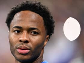 Raheem Sterling has returned to London after his home was burgled by armed intruders whilst he was in Qatar with England for the 2022 World Cup. (Photo by KIRILL KUDRYAVTSEV/AFP via Getty Images)