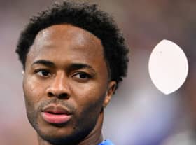 Raheem Sterling has returned to London after his home was burgled by armed intruders while he was in Qatar with England for the 2022 World Cup. (Photo by KIRILL KUDRYAVTSEV/AFP via Getty Images)