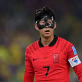 Heung-min Son of Korea Republic  during the FIFA World Cup Qatar 2022 Round of 16 match between Brazil and South Korea at Stadium 974 