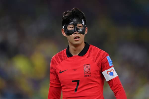 Heung-min Son of Korea Republic  during the FIFA World Cup Qatar 2022 Round of 16 match between Brazil and South Korea at Stadium 974 