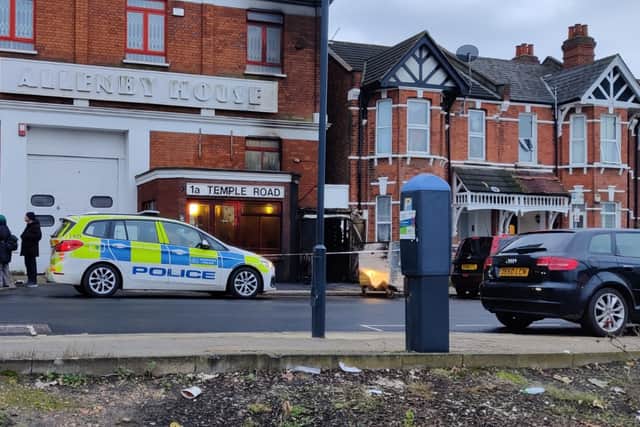 Police are investigating the alleged firebomb attack in Cricklewood. Credit: Laila Jazayeri