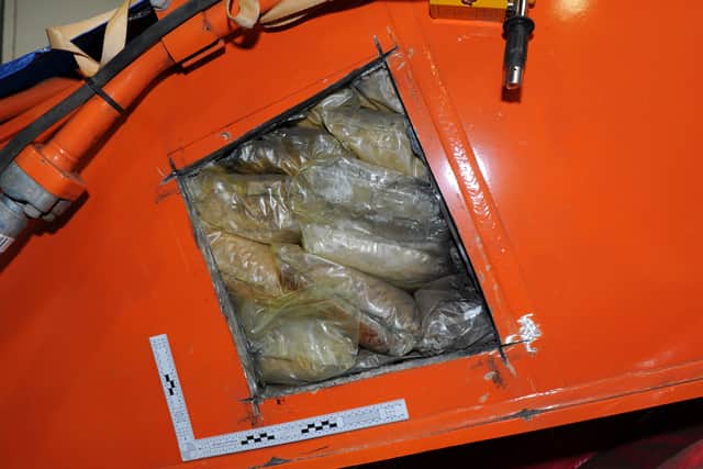Inside the digger which was used to try and smuggle drugs. Photo: NCA / SWNS