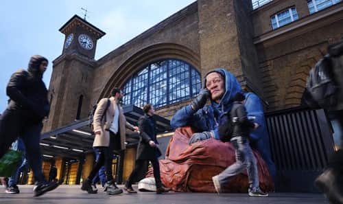 Alex will be in Kings Cross for two days, surrounded by QR codes which direct people to the website and opportunities to donate to Crisis