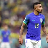 Gabriel Jesus of Brazil looks on during the FIFA World Cup Qatar 2022 Group G match between Cameroon and Brazil at Lusail Stadium (Photo by Julian Finney/Getty Images)
