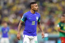 Gabriel Jesus of Brazil looks on during the FIFA World Cup Qatar 2022 Group G match between Cameroon and Brazil at Lusail Stadium (Photo by Julian Finney/Getty Images)