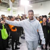 John Boyega visits  Legacy Youth Zone in Croydon. Credit: SWNS