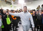 John Boyega visits  Legacy Youth Zone in Croydon. Credit: SWNS