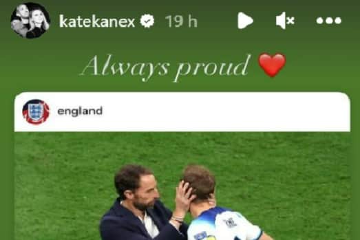 Katie Kane supports her husband after England crash out of the World Cup. (Picture: Instagram/@ katekanex)