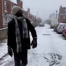 A man was left giddy with excitement and emotional after seeing snow for the first time ever. Photo: Jaima Bako/ SWNS