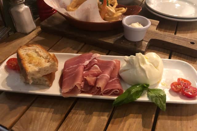 A platter of burrata, Parma ham and focaccia. Photo: LondonWorld