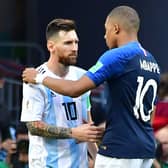 Argentina’s forward Lionel Messi congratulates France’s forward Kylian Mbappe in the 2018 World Cup. Photo: Getty