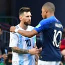 Argentina’s forward Lionel Messi congratulates France’s forward Kylian Mbappe in the 2018 World Cup. Photo: Getty