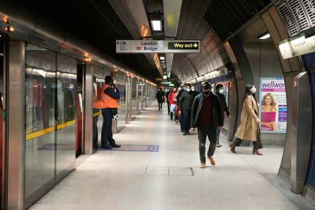 Commuters on the London Underground. Credit: SWNS