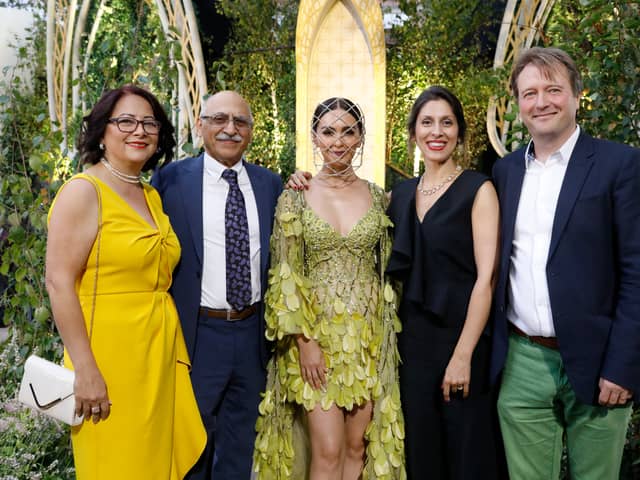 From left: Sherry Izadi, Anoosheh Ashoori, Nazanin Boniadi, Nazanin Zaghari-Ratcliffe and Tim Hatley at The Rings of Power world premiere in Leicester Square. Photo: Getty