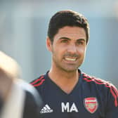Arsenal manager Mikel Artet during a training session at Al Nasr Leisure Land Stadium on December 12, 2022 in Dubai  (Photo by Stuart MacFarlane/Arsenal FC via Getty Images)