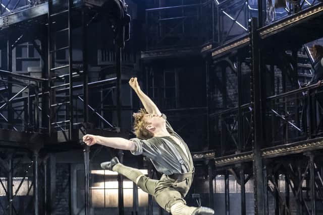 Cameron Jones in Disney’s Newsies. Photo: Johan Persson