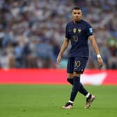 Kylian Mbappe of France   during the FIFA World Cup Qatar 2022 Final match between Argentina and France (Photo by Catherine Ivill/Getty Images)