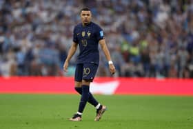 Kylian Mbappe of France   during the FIFA World Cup Qatar 2022 Final match between Argentina and France (Photo by Catherine Ivill/Getty Images)