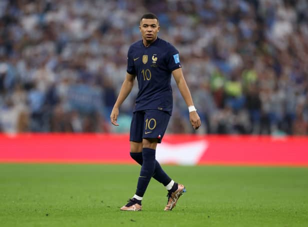 <p>Kylian Mbappe of France   during the FIFA World Cup Qatar 2022 Final match between Argentina and France (Photo by Catherine Ivill/Getty Images)</p>