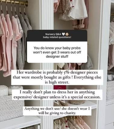 Molly-Mae clapped back at trolls on social media for criticising the designer baby clothes she has for her daughter (@mollymaison-Instagram)
