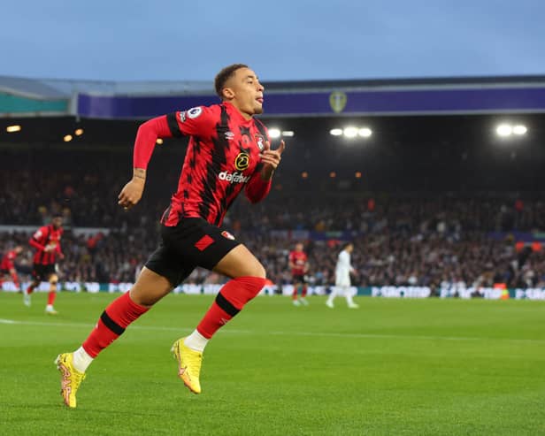Marcus Tavernier of AFC Bournemouth celebrates scoring his goal during the Premier League match between Leeds United and AFC Bournemouth 