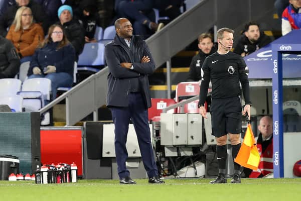  Patrick Vieira, Manager of Crystal Palace reacts during the Premier League match between Crystal Palace and Fulham FC  (Photo by Henry Browne/Getty Images)