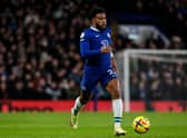 Chelsea’s English defender Reece James controls the ball during the English Premier League football match between (Photo by IAN KINGTON/AFP via Getty Images)
