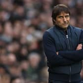 Tottenham Hotspur's Italian head coach Antonio Conte gestures on the touchline during the English Premier League football match between Tottenham Hotspur and Aston Villa at Tottenham Hotspur Stadium