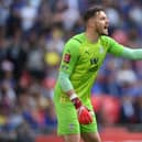 Jack Butland of Crystal Palace shouts instructions during The FA Cup Semi-Final match between Chelsea and Crystal Palace  (Photo by Mike Hewitt/Getty Images)