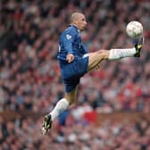 Gianluca Vialli during his playing career at Chelsea in 1996 (Credit: Clive Brunskill/Allsport)