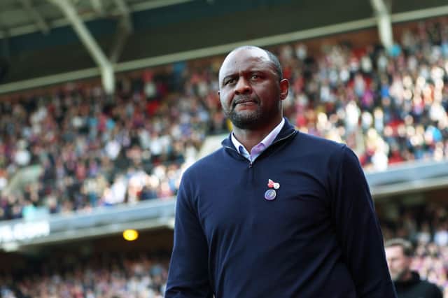 Patrick Vieira, Head Coach of Crystal Palace looks on prior to the Premier League match between Crystal Palace and Southampton FC at Selhurst