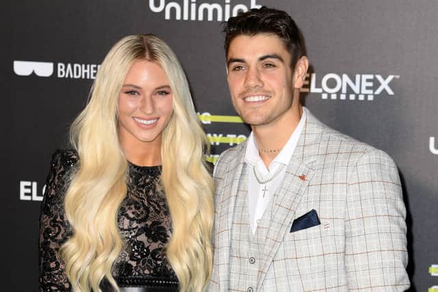 Lucie Donlan and Luke Mabbott attend the "Eating Our Way To Extinction" World Premiere at the Odeon Luxe Leicester Square on September 08, 2021 in London, England. (Photo by Gareth Cattermole/Getty Images)