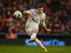 Gareth Bale of Tottenham in action during the Barclays Premier League match between Liverpool and Tottenham Hotspurs  (Photo by Michael Regan/Getty Images)