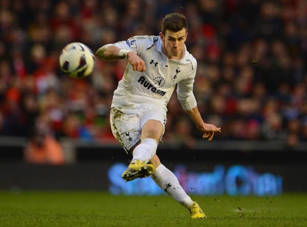 Gareth Bale of Tottenham in action during the Barclays Premier League match between Liverpool and Tottenham Hotspurs  (Photo by Michael Regan/Getty Images)